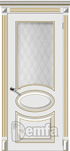 Недавно просмотренные - Дверь Джаз эмаль белая патина золото, стекло белое матовое кристалл