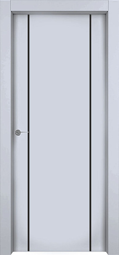 Дверь 1001-М2 эмаль RAL 7047, молдинг черный, глухая