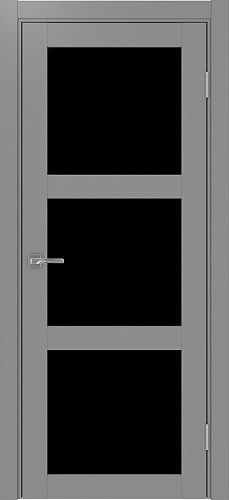 Дверь Эко 530.222 серый, lacobel черный