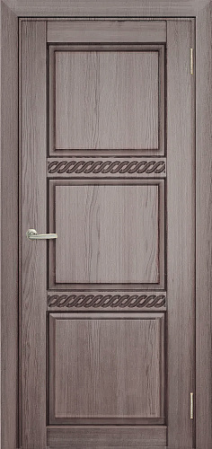 Дверь Берест массив сосны Браво серое дерево, фреза коса, глухая