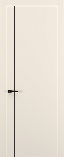 Дверь Z K14 полипропилен крем, молдинг черный, глухая
