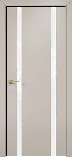 Дверь Оникс Престиж 2 эмаль латте, триплекс белый