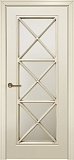 Дверь Оникс Турин фрезерованная эмаль слоновая кость, сатинато с решеткой №5