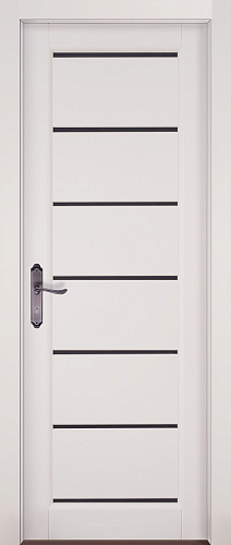 Дверь ОКА массив ольхи Премьер плюс (ПЧО) эмаль белая, стекло графит