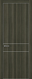 Дверь Z K16 toppan дуб темный, ALU кромка хром, молдинг серебро, глухая
