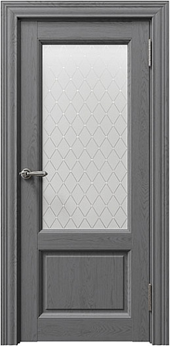 Дверь ДР экошпон Sorento 80010 софт антрацит, сатинато белое