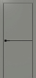 Дверь Эко 202 серый молдинг SB, кромка AL черная SB с 4-х сторон, глухая