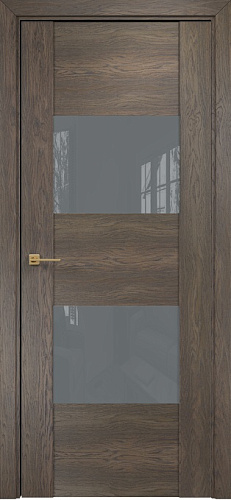 Дверь Оникс Парма дуб античный, глухая лакобель RAL 7040