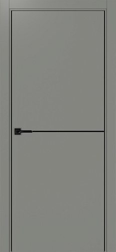 Дверь Эко 202 серый молдинг SB, кромка AL черная SB с 4-х сторон, глухая