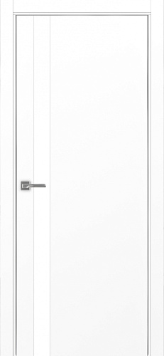 Дверь Эко 211 белый снежный, кромка AL хром SC с 2-х сторон, lacobel белый