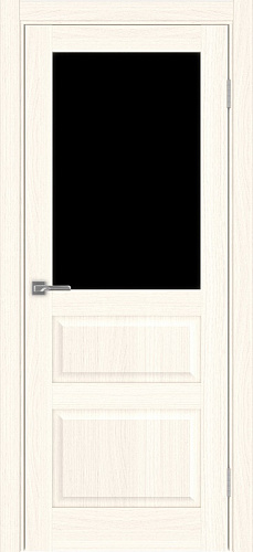 Дверь Эко 631.211 ОФ3 ясень светлый, lacobel черный