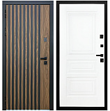 Входная дверь Матадор MXL-1 орех американский мокко/панель Миранда, белая матовая