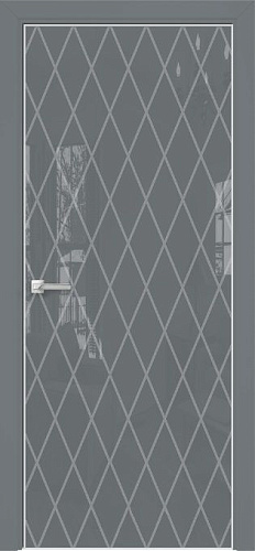 Дверь Оникс Арт, лакобель серый RAL 7040, пескоструй №10