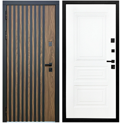 Входная дверь Матадор MXL-1 орех американский мокко/панель Миранда, белая матовая