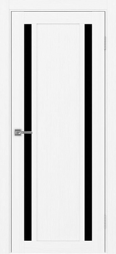 Дверь Эко 522.212 белый лед, lacobel черный
