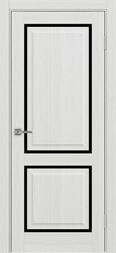 Дверь Эко 602С.2121 ОФ4 ясень серебристый, lacobel черный