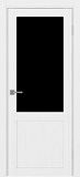 Дверь Эко 502.21 белый лед, lacobel черный