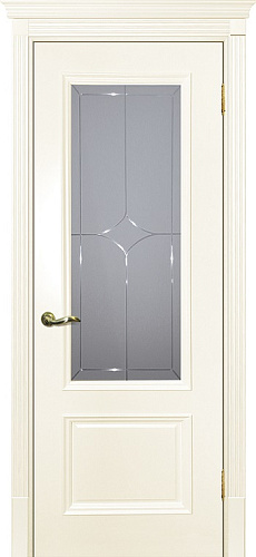 Дверь Текона эмаль Smalta 07 слоновая кость RAL 1013, остекленная