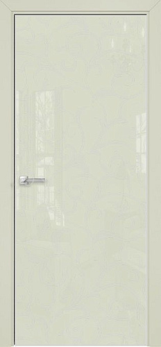 Дверь Оникс Арт, лакобель слоновая кость RAL 1013, пескоструй №7