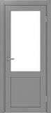 Дверь Эко 502.21 серый, lacobel белый