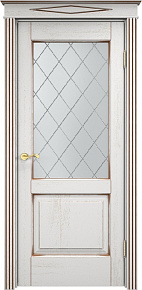 Недавно просмотренные - Дверь ПМЦ массив дуба Д13 белый грунт с патиной орех, стекло 13-10