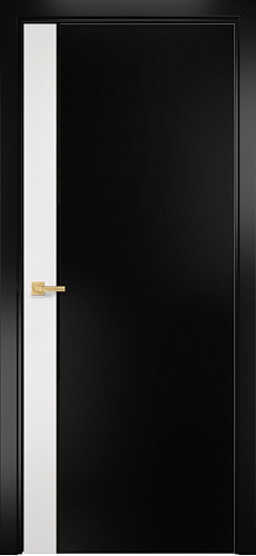 Дверь Оникс Дуо эмаль белая/эмаль черная по МДФ, триплекс черный