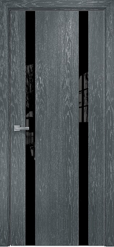 Дверь Оникс Верона 2 седой дуб, триплекс черный