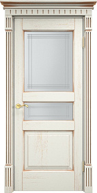 Недавно просмотренные - Дверь ПМЦ массив дуба Д5 эмаль F120 с золотой патиной, стекло 5-2
