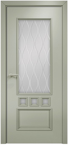 Дверь Оникс Амстердам эмаль RAL 7038, гравировка Волна