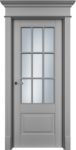 Дверь Оксф2с эмаль серая, сатинат