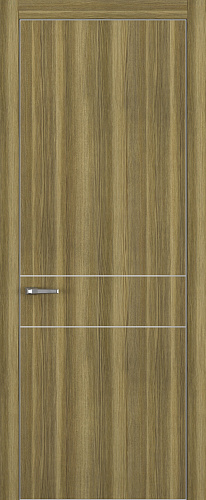 Дверь Z K16 toppan дуб серый, ALU кромка хром, молдинг серебро, глухая