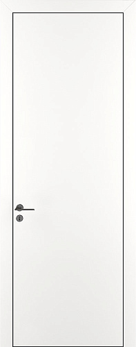 Дверь Z K7 полипропилен белый, ALU кромка черная, глухая