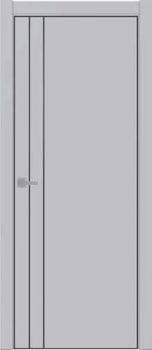 Дверь ДР Tamburat 4105 манхеттен AL кромка черная, молдинг черный, глухая