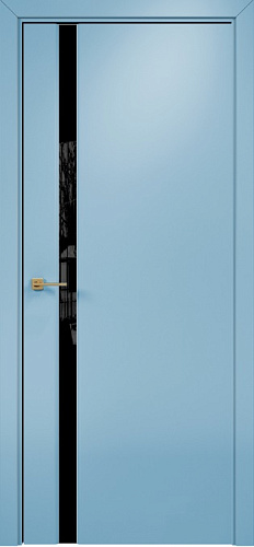 Дверь Оникс Престиж 1 эмаль голубая, триплекс черный