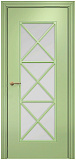 Дверь Оникс Турин фрезерованная эмаль фисташковая, сатинато с решеткой №5