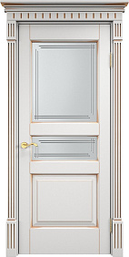 Недавно просмотренные - Дверь ПМЦ массив ольхи ОЛ5 белый грунт с патиной золото, стекло 5-4