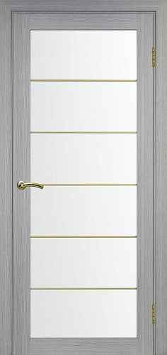 Дверь Эко 501.2 АСС дуб серый молдинг SG, lacobel белый