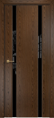 Дверь Оникс Престиж 2 орех тангентальный, триплекс черный