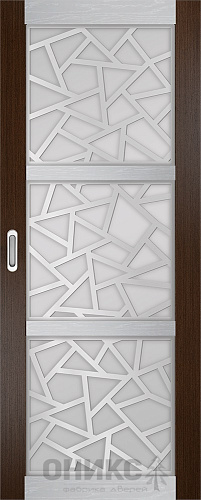 Перегородка Оникс №2 венге/серебро/Р-№7, сатинат белый