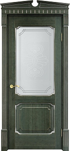 Недавно просмотренные - Дверь ПМЦ массив ольхи ОЛ7.2 зеленый с патиной серебро, стекло 7-2