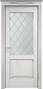 Недавно просмотренные - Дверь ПМЦ массив дуба Д13 белый грунт с патиной серебро микрано, стекло 13-10