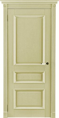 Дверь ДР массив дуба Афродита эмаль слоновая кость, глухая