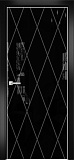 Дверь Оникс Арт, лакобель черный RAL 9005, пескоструй №11