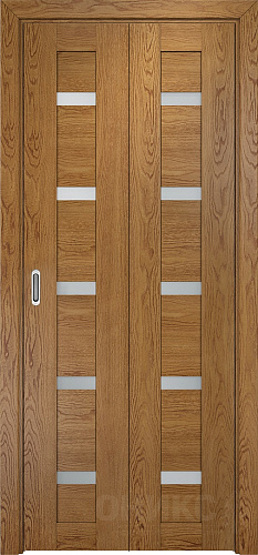 Дверь-книжка Оникс Тектон 5 дуб золотистый, сатинат белый