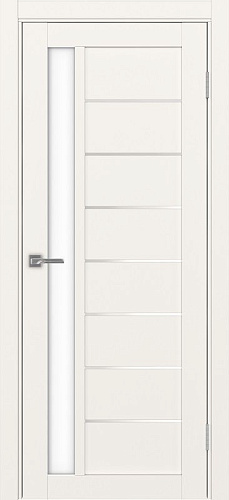 Дверь Эко 554.21 АПП бежевый молдинг SC, lacobel белый