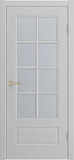 Дверь Amore-2 эмаль светло-серая, сатинат белый