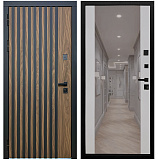 Входная дверь Матадор MXL-1 орех американский мокко/панель зеркало 2, силк маус