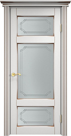 Недавно просмотренные - Дверь ПМЦ массив ольхи ОЛ55 белый грунт с патиной орех, стекло 55-1