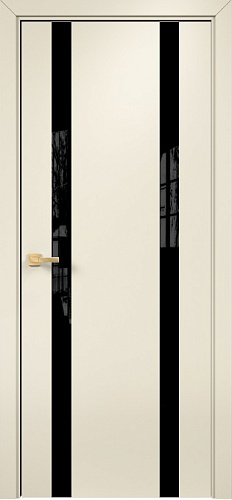 Дверь Оникс Верона 2 эмаль слоновая кость, триплекс черный