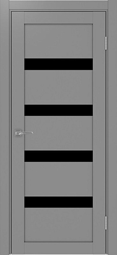 Дверь Эко 505.12 серый, lacobel черный